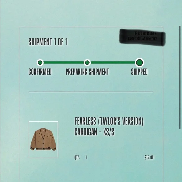 Taylor Swift Official Fearless TV cardigan size XS/S - Picture 2 of 9